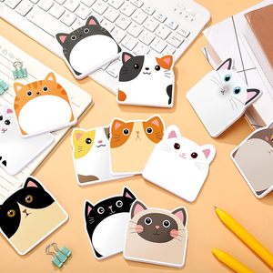 12 pcs/set Forma Do Gato Dos Desenhos Animados Notepad auto-adesivo Nota de mensagem Forma irregular Adesivo decorativo personalizável