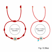 Bracelet porte-bonheur Go2boho en fil de nylon rouge, œil maléfique rond, plaqué or 18 carats, géométrique, bohème, bijoux cadeau