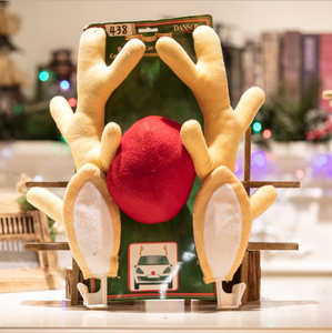 مجموعة زينة سيارة على شكل قرون الرنة لعيد الميلاد بالجملة، زخارف قرون وأنف للسيارة لعيد الميلاد - Product Image 3