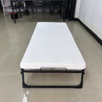 Matelas-canapé pliable en mousse pour l'extérieur, portable, pratique à transporter, avec panneau de style bois