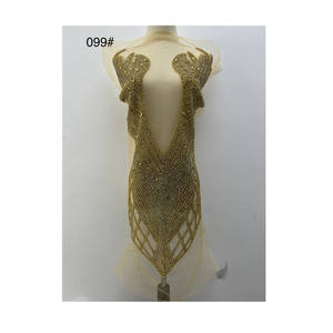 新しいファッションウェディング手作りラインストーンボディス襟ネックレスパッチアップリケ縫い付けパーティーDIY - Product Image 1