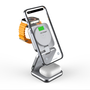 Station de téléphone portable multifonctionnelle magnétique pliable avec réglage de l'angle <span class=keywords><strong>Mini</strong></span> pour <span class=keywords><strong>Android</strong></span> pour iphone Chargeur sans fil 3 en 1 - Product Image 1