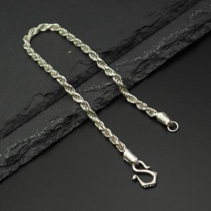 小さな男性と女性のツイストロープブレスレットシルバーハンマーハンドリスト925 - Product Image 6