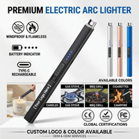 Encendedor Eléctrico de Plasma con Logotipo Personalizado OEM, Encendedor de Velas Recargable USB Multicolor sin Llama, Encendedor de Arco de Plasma sin Llama