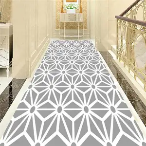 Impermeable corredor alfombra corredor pasillo corredor gris floral
