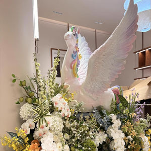 Escultura de Caballo <span class=keywords><strong>Pegaso</strong></span> de Fibra de Vidrio con Diseño de Dibujos Animados 2026, Estatua de Unicornio, Artículo Decorativo Grande para el Festival de Primavera - Product Image 5