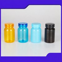 Flacon personnalisé en PET 100 ml pour capsules de vitamines et de calcium, sérigraphié, de qualité alimentaire, haut de gamme, pour produits de santé, avec bouchon à vis