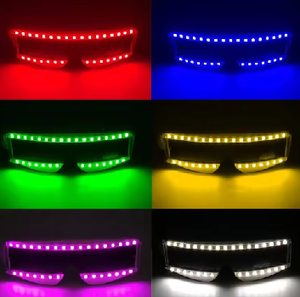 Nuevo estilo, negras con lentes gafas de sol, gafas de plástico multifunción con brillo LED, regalo novedoso para hombres para baile, DJ, Bar, accesorios - Product Image 2