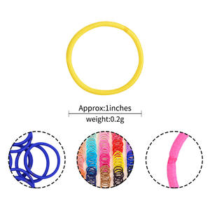 Pequeños lazos para el cabello Gum Kids Colorful Nylon Elastic Hair Bands Cuerda Accesorios para el cabello Bandas de goma negras para niñas bebés - Product Image 3