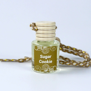 Colgante de perfume con logotipo de coche de madera colgante 10ml ambientador botella difusor forma cuadrada con sellado de corcho caja vacía embalada - Product Image 5