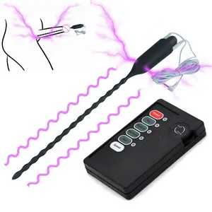 Ensemble de sons urétraux de choc électrique Plug de pénis Vibrateur Sex Toys Cathéter urétral électro Sondeur Dilatateur Sexuel Urétral Vibrant