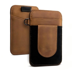 Boshiho Customized Leather Slim Pouch <b>Wallet</b> Keychain <b>Card</b> <b>Holder</b> Short <b>Card</b> <b>Holder</b> <b>Wallet</b> - Product Image 1