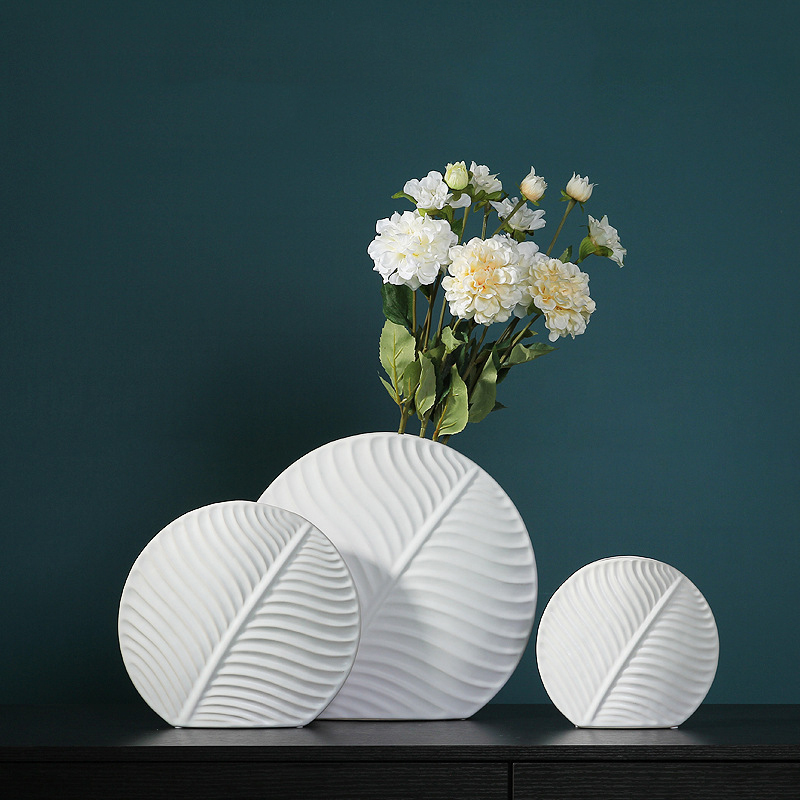 Wholesale Stock Luxury Leaf Pattern White