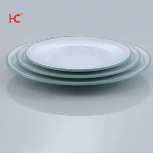 Platos de melamina impresión personalizada dos colores melamina irrompible servir plato de cena elegante estilo libre plato restaurante Hotel