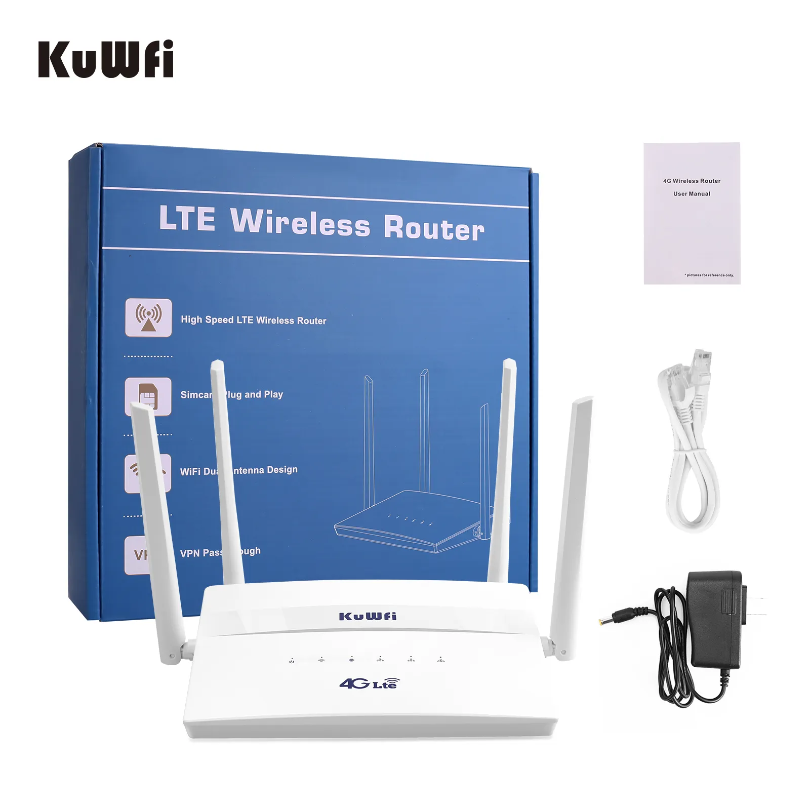 Modem 4g lte 300Mbps CAT4 32 pengguna RJ45 WAN LAN nirkabel kartu sim router wifi