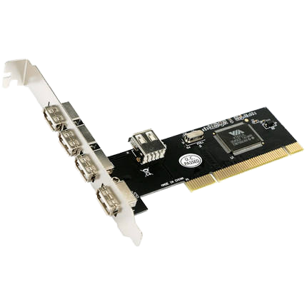 USB 2.0 PCI Controller Card with (4+1)Port Desktop VT6212 Chipset Cable In-Stock Computer Accessories