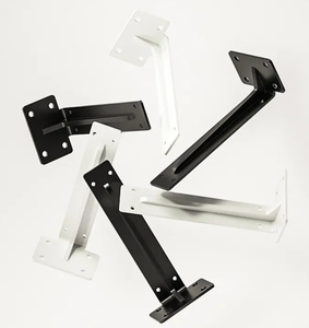 Heavy Duty Black Closet <strong>Rod</strong> <strong>Brackets</strong> Holder 10/12/14 Inch <strong>Shelf</strong> Support Hooks Wall Mounted <strong>Shelf</strong> and <strong>Rod</strong> with Screws <strong>Brackets</strong> - Product Image 2