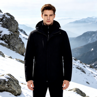 Veste d'extérieur unisexe personnalisée imperméable avec doublure polaire amovible 3-en-1, fermeture éclair thermosoudée, hydrofuge et chaude pour l'hiver