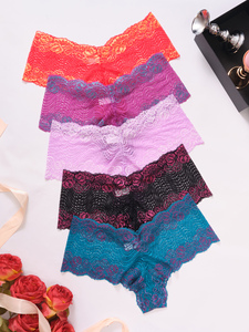 Più recente <span class=keywords><strong>5</strong></span> colori <span class=keywords><strong>5</strong></span> pezzi di alta qualità trasparente donna Sexy pizzo biancheria intima perizoma Plus Size - Product Image 2