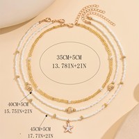 Colliers YEHHY en perles de riz imitation perle, étoile de mer dorée et coquillages, style plage et océan, faits à la main, bijoux quotidiens pour femmes