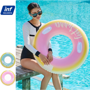 Anillo de Natación Inflable Inf Kelukeya, Colores Degradados, Flotador de Piscina Unisex, Juguete Acuático para Adultos - Product Image 1