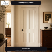 Porte intérieure en polymère sur mesure, pré-montée, panneau blanc, isolation phonique pour chambre, hôtel, maison de style américain, ferme