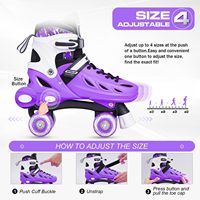 Patins à roulettes populaires à 4 roues lumineuses en PU, tailles fixes, chaussures de patinage à semelle rigide pour sports de plein air adultes