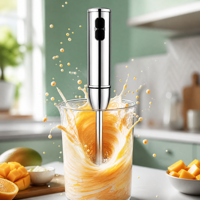 Mixeur Plongeant Électrique 300W Minimaliste 4 Lames 2 Vitesses avec Fonction Pulse pour Jus, Confiture et Soupe