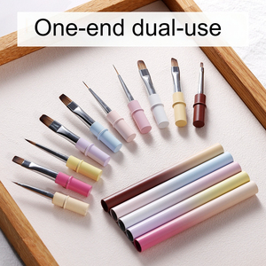 Kit de pinceaux à ongles double embout multifonction pour gel, stylo de peinture pour ongles, logo personnalisé, outil de manucure DIY pour salon, kit de pinceaux pour nail art - Product Image 4