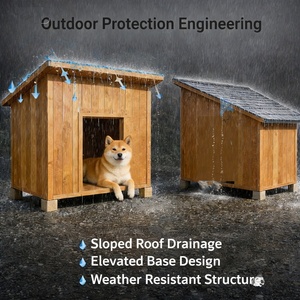 Casa de Perro de Madera Aislada para Exteriores, Resistente al Frío, para Perros Medianos y Grandes, GYDH-M-B-V24 - Product Image 4