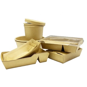 Disposable Kraft Paper Meat Oil Proof Sushi Tray Snack Hotdog Packaging
