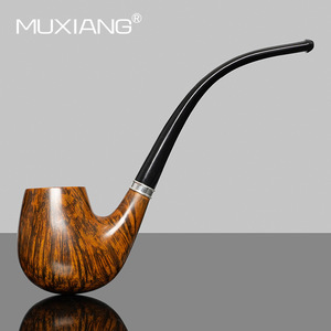 Muxiang Handmade Briarwood Pipe Bent Type For Men Traditional Tobacco Smoking Pipe - Product Image 1