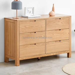 A3032 Nordic Style Solid Oak Wood Bedroom Furniture <strong>6</strong> <strong>Drawers</strong> Storage Chest of <strong>Drawers</strong> - Product Image 1