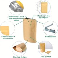 Emballage personnalisé plat biodégradable de gousset de n'importe quel côté 100G 150G 250G 500G 1KG 5KG sacs en papier kraft