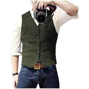 <span class=keywords><strong>Gilet</strong></span> de costume pour <span class=keywords><strong>homme</strong></span> RNSHANGER, col en V, décontracté, classique, formel, coupe ajustée, pour <span class=keywords><strong>mariage</strong></span> - Product Image 4