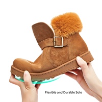 Vente en gros de nouvelles chaussures d'hiver à boutons noirs bottes de neige d'hiver pour femmes nouveau style