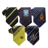 Cravates d'uniforme d'entreprise en polyester tissé à rayures, personnalisables, pour le gouvernement, en gros