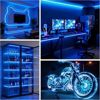 Bande LED COB Tricolore Ultra Fine 2mm 5V 12V Connectivité Super Lumineuse Blanche PCB Flexible pour Éclairage d'Ambiance Intelligent