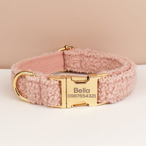 <span class=keywords><strong>Collar</strong></span> de perro de lujo de alta calidad con nombre grabado, oso de peluche, conjunto de <span class=keywords><strong>collar</strong></span> y correa de perro personalizado - Product Image 4