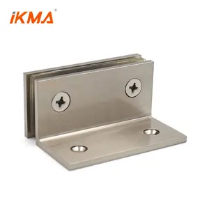 Shower door glass to wall square Profile Solid Brass Construction Glass Clamp Flange Mount