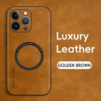 Coque de protection antichoc en cuir artificiel de luxe vintage avec forte attraction magnétique pour iPhone 17, 16, 15, 14, 13, 12 Series