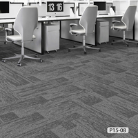 Carrelage de moquette de bureau moderne ignifuge écologique 33*100 avec support en PVC et rembourrage en polypropylène pour usage domestique, commercial et banquets