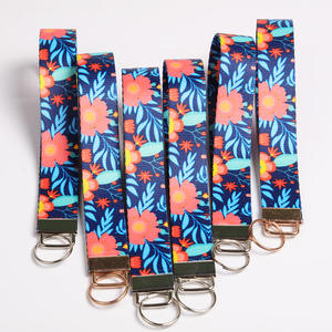 Holywish Custom Polyester Floral Wrist let Armband Lanyard mit Schlüssel bund Schlüssel anhänger Ring halter - Product Image 6
