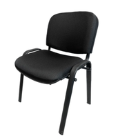 Chaise de visite empilable de haute qualité, siège et dossier sans accoudoirs en tissu, cadre en métal, table d'écriture personnalisée, table d'écriture réglable