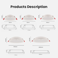 TCL Moderne 6W LED Plafond Encastré Downlight Panneau Lampe 6000K Design 110 Angle de Faisceau IP20 pour Intérieur Maison Chambre Hôtel AC220V