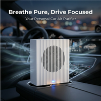 Purificateur d'air portable USB pour voiture, mini filtre HEPA, éliminateur d'odeurs, faible bruit, design compact, purificateur d'air pour la maison, le bureau, l'hôtel, le bureau à domicile