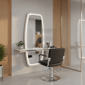 Silla de Salón Comercial Moderna y Versátil para Sala de Estar, Barbería, Taller, Construcción Duradera de Metal, Vidrio y Madera - Product Image 3