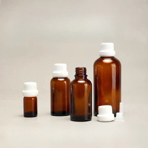 Giá Tốt 5Ml 10Ml 15Ml 20Ml 30Ml 50Ml 100Ml Hổ Phách Tinh Dầu Chai Thủy Tinh Màu Nâu Chai Với Màu Đen Tamper Bằng Chứng Khóa Cap - Product Image 1