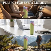 Nueva Botella de Agua de Acero Inoxidable de Doble Pared con Tapa Doble 2 en 1, Boca Ancha, Asa Integrada, Logotipo Personalizado OEM ODM