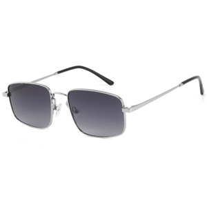 Lunettes de soleil rectangulaires en métal avec logo personnalisé, monture intégrale, protection UV400, style décontracté unisexe - Product Image 5